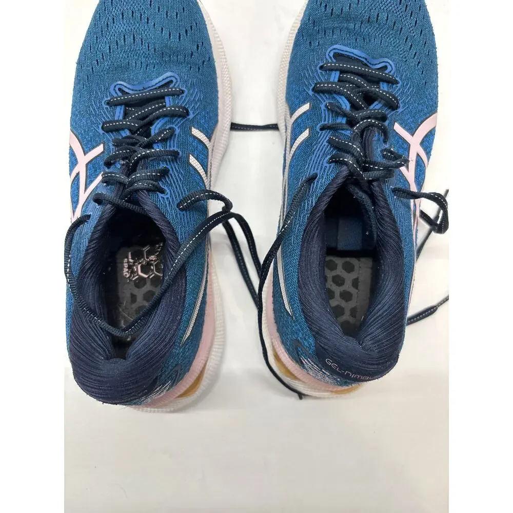 ASICS GEL-Nimbus 24 Women’s Running Shoes Size 8 French Blue Barely Rose